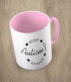 Różowy kubek autism accept adapt advocate