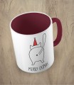 Bordowy kubek merry catmas