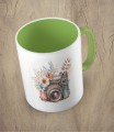 kubek camera flowers jasnozielony