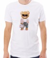 Biała męska koszulka bear doll working