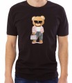 Czarna męska koszulka bear doll working