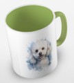 kolorowy kubek z rasą cavapoo - jasnozielony.jpg