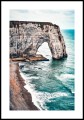 Plakat klif Etretat z białym marginesem dookoła