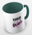 kolorowy kubek z hasłem mama of drama - kolor ciemnozielony.jpg
