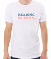Męska biała koszulka reading is sexy