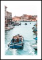 Plakat łódź na Canale Grande w Wenecji z białym marginesem