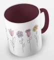 kolorowy kubek - flowers - z kwiatami - kolor bordowy.jpg