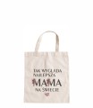 torba bawełniana z krótkimi uszami, z nadrukiem - tak wygląda najlepsza mama na świecie