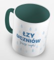 kolorowy kubek z hasłem - łzy uczniów zbierane przez pana profesora - kolor ciemnozielony.jpg