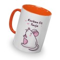 kolorowy kubek z hasłem - kocham cię Twoja myszka - pomarańczowy kolor kubka.jpg