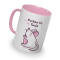 kolorowy kubek z hasłem - kocham cię Twoja myszka - różowy kolor kubka.jpg