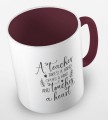kolorowy kubek z hasłem - A teacher takes a hand, opens a mind and touches a heart - kolor bordowy.jpg