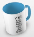kolorowy kubek z hasłem - my week is monday, monday 2, monday 3, monday 4, friday, saturday, pre-monday - kolor błękitny.jpg
