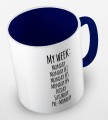 kolorowy kubek z hasłem - my week is monday, monday 2, monday 3, monday 4, friday, saturday, pre-monday - kolor granatowy.jpg