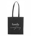 czarna torba bawełniana z długimi uszami, z nadrukiem - family is everything.jpg
