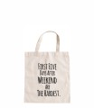 torba bawełniana z krótkimi uszami, z nadrukiem - first five days after weekend are the hardest.jpg