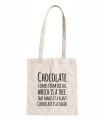 torba bawełniana z długimi uszami, z nadrukiem - chocolate is a salad.jpg