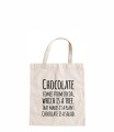 torba bawełniana z krótkimi uszami, z nadrukiem - chocolate is a salad.jpg