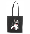 czarna torba bawełniana z długimi uszami, z nadrukiem - you always make me smile.jpg