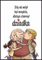 Plakat Bóg nie mógł być wszędzie, dlatego stworzył dziadka - ilustracja na ścianę ze staruszkiem przytulającym wnuki
