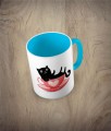 Kubek cat in a cup - kot w filiżance błękitny