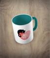 Kubek love bites with cat ciemnozielony