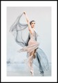 Plakat baletowa tancerka z białym marginesem dookoła.