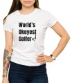 Biały T-shirt damski najlepszy golfiarz