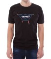 Czarny T-shirt męski z ustami wampira
