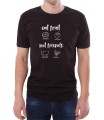 Czarny męski T-shirt jedz owoce nie przyjaciół