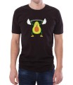 Czarny męski T-shirt z nadrukiem awokado