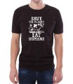 Czarny T-shirt męski zabawny z napisem jedz ludzi