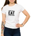 Biały damski T-shirt z napisem I don't eat my homies