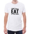 Biała koszulka męska z tekstem I don't eat my homies