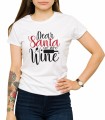 Biała koszulka damska Dear Santa, just bring wine