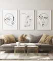 Zestaw plakatów minimalistyczne twarze