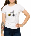 Biała koszulka mama to bee
