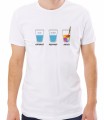 Biała męska koszulka optimist pessimist artist