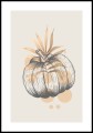Plakat halloween dynia z białym marginesem