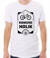 Biała męska koszulka roweroholik