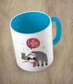 Błękitny kubek christmas coffee time sloth