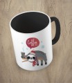 Czarny kubek christmas coffee time sloth