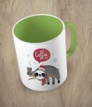 Jasnozielony kubek christmas coffee time sloth
