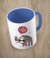 Niebieski kubek christmas coffee time sloth