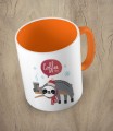 Pomarańczowy kubek christmas coffee time sloth