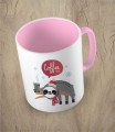 Różowy kubek christmas coffee time sloth