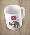 Biały kubek christmas coffee time sloth