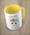 Żółty kubek my favourite day i s caturday