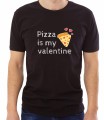 Czarna męska koszulka pizza is my valentine