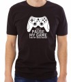 Czarna męska koszulka pause my game